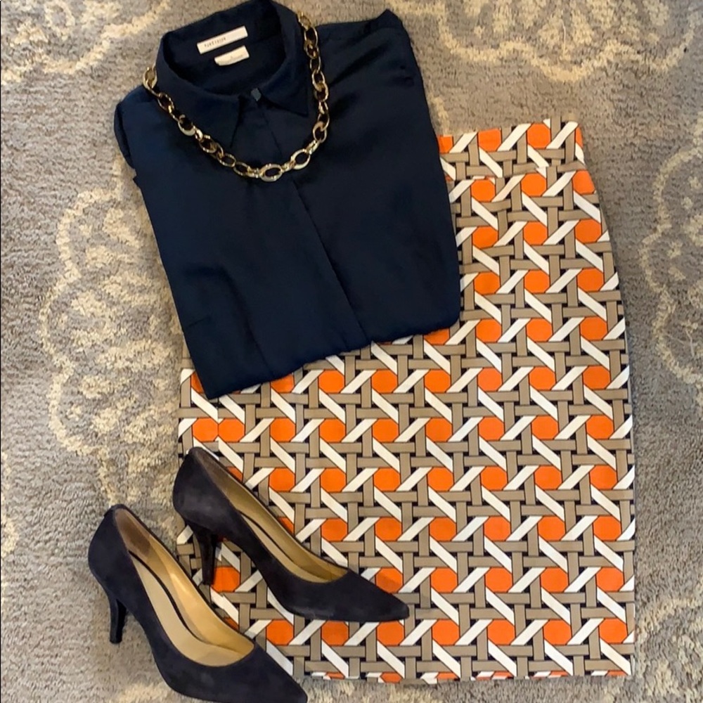Navy silky blouse